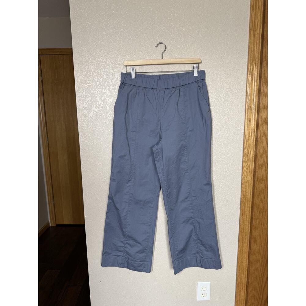 Duluth Trading Co Women’s Summer Weight Chino Wide Leg Pant Size 14 Short Blue
